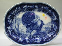 Copeland Flow Blue Ceramic Turkey Platter. 